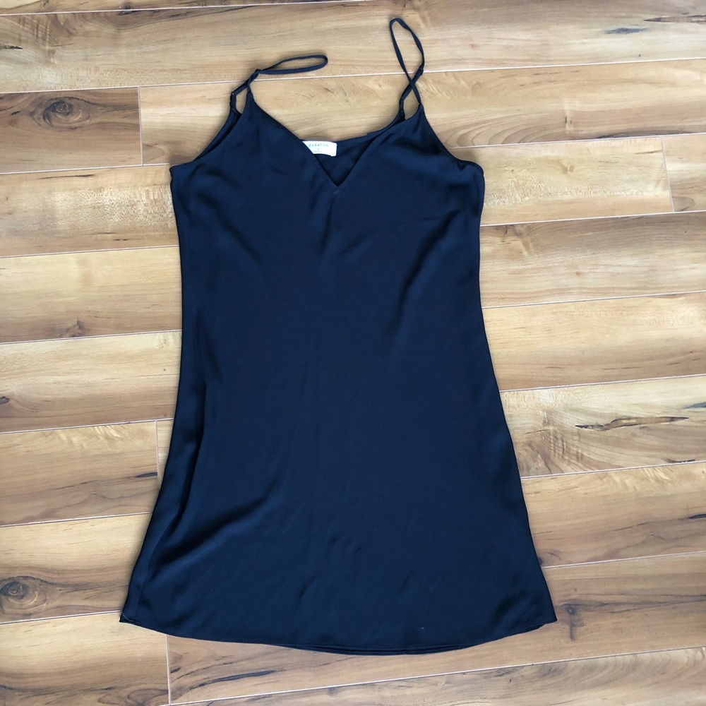 Babaton Black Slip Mini Dress V-neck Contemporary Classic 2000s